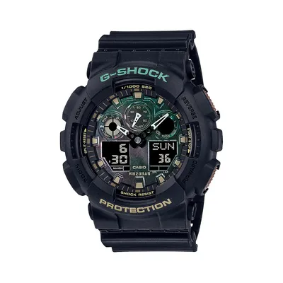 Montre G-Shock Rusted Iron avec bracelet en résine noire, GA100RC-1A