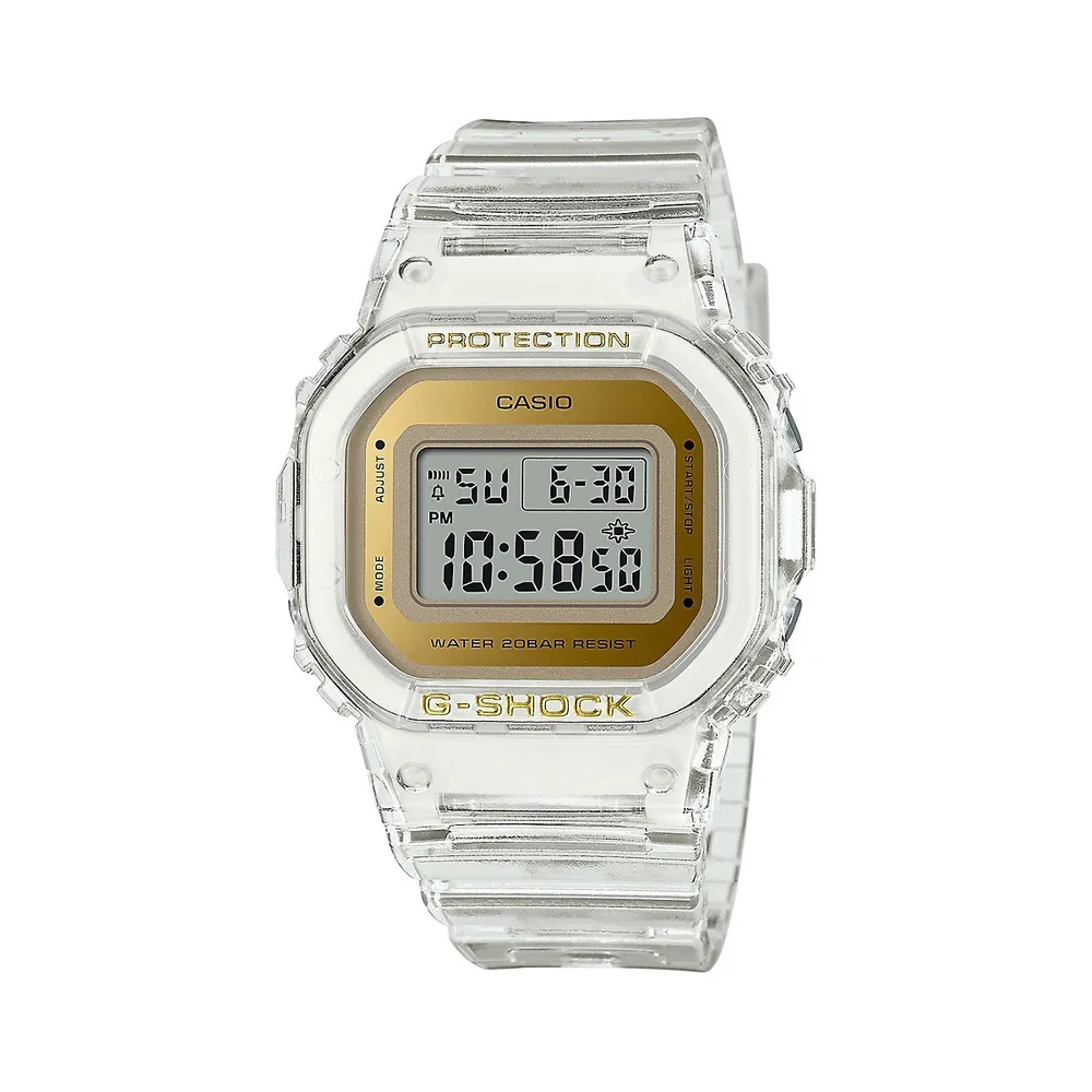 G-SHOCK Skeleton Goldtone Digital Transparent Resin Watch GMDS5600SG-7