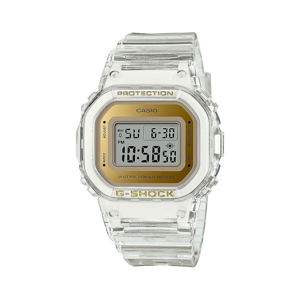 G-SHOCK Skeleton Goldtone Digital Transparent Resin Watch GMDS5600SG-7