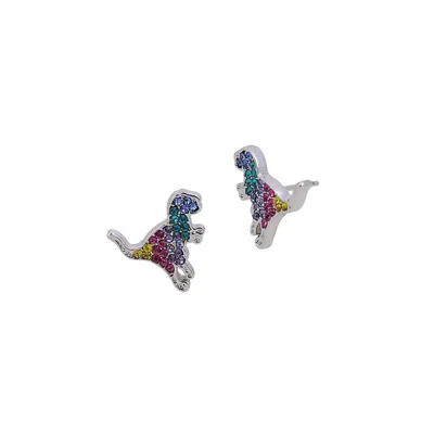 Rexy Silvertone & Crystal Stud Earrings