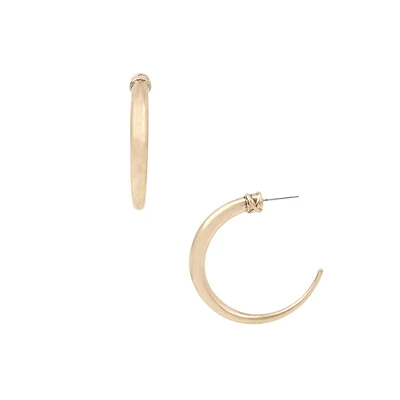 Goldtone Tapered C-Hoop Earrings