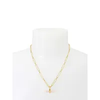Goldtone & Quartz Pendant Necklace