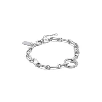 Silvertone Signature Link Bracelet - 7-Inch