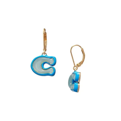 COACH Puffy C Goldtone Drop Earrings | Square One
