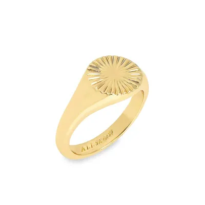 Goldtone Fan Signet Ring