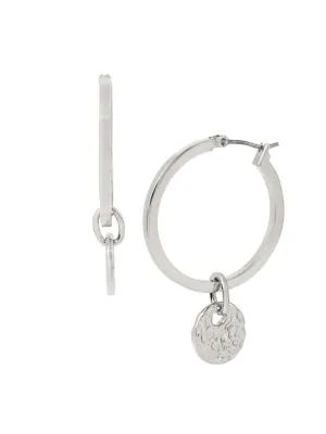 hoop earrings with coin charm