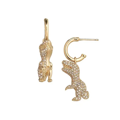 Rexy Goldtone & Glass Crystal Charm Huggie Earrings
