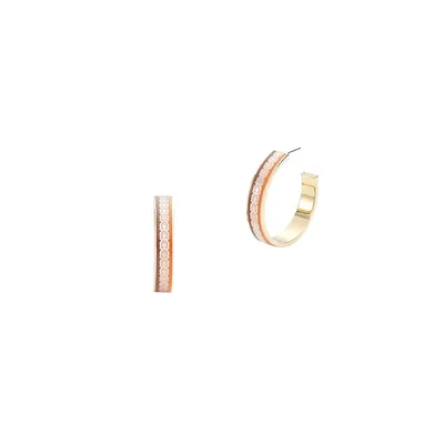 Goldtone Signature C Hoop Earrings