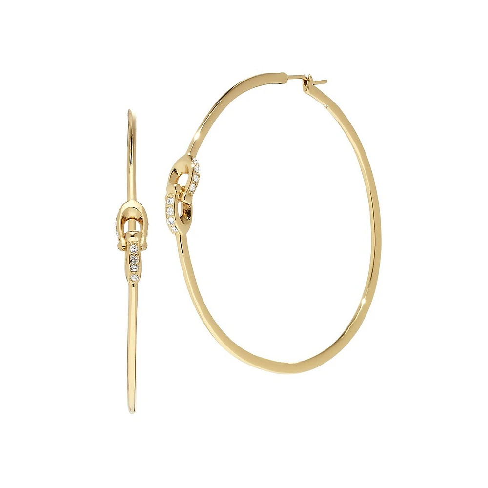 Signature C Gold-Tone Hoop Earrings