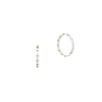 Two-Tone Signature C Hoop Earrings