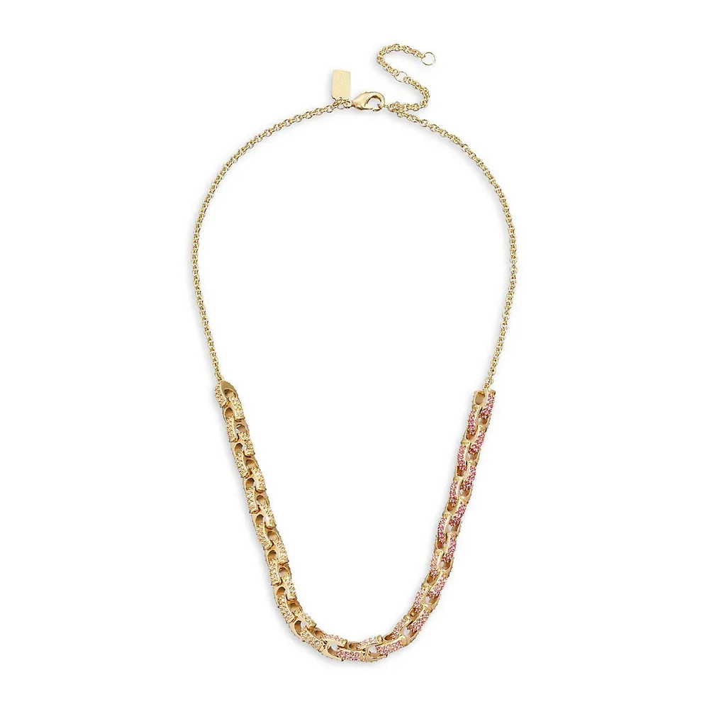 Signature Goldtone & Pavé Crystal C-Chain Necklace