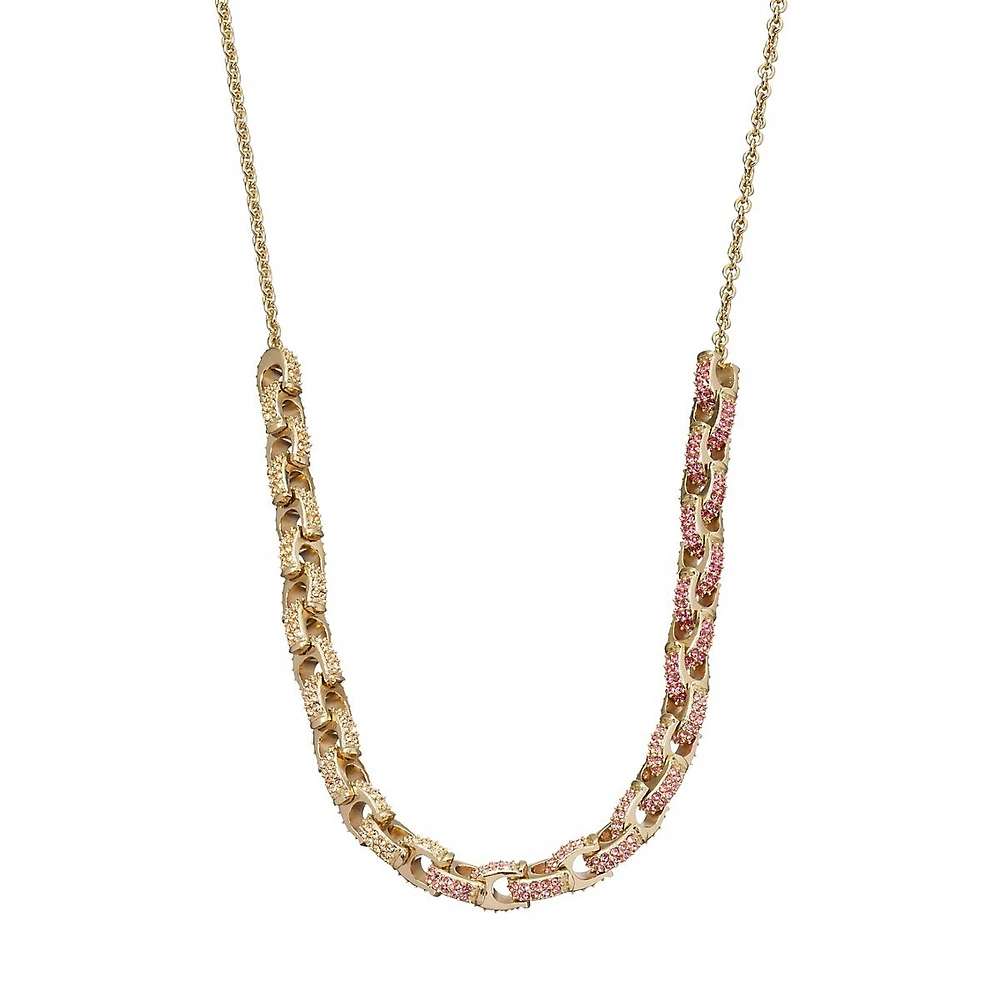 Signature Gold-Tone C-Chain Pave Necklace