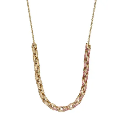 Signature Gold-Tone C-Chain Pave Necklace