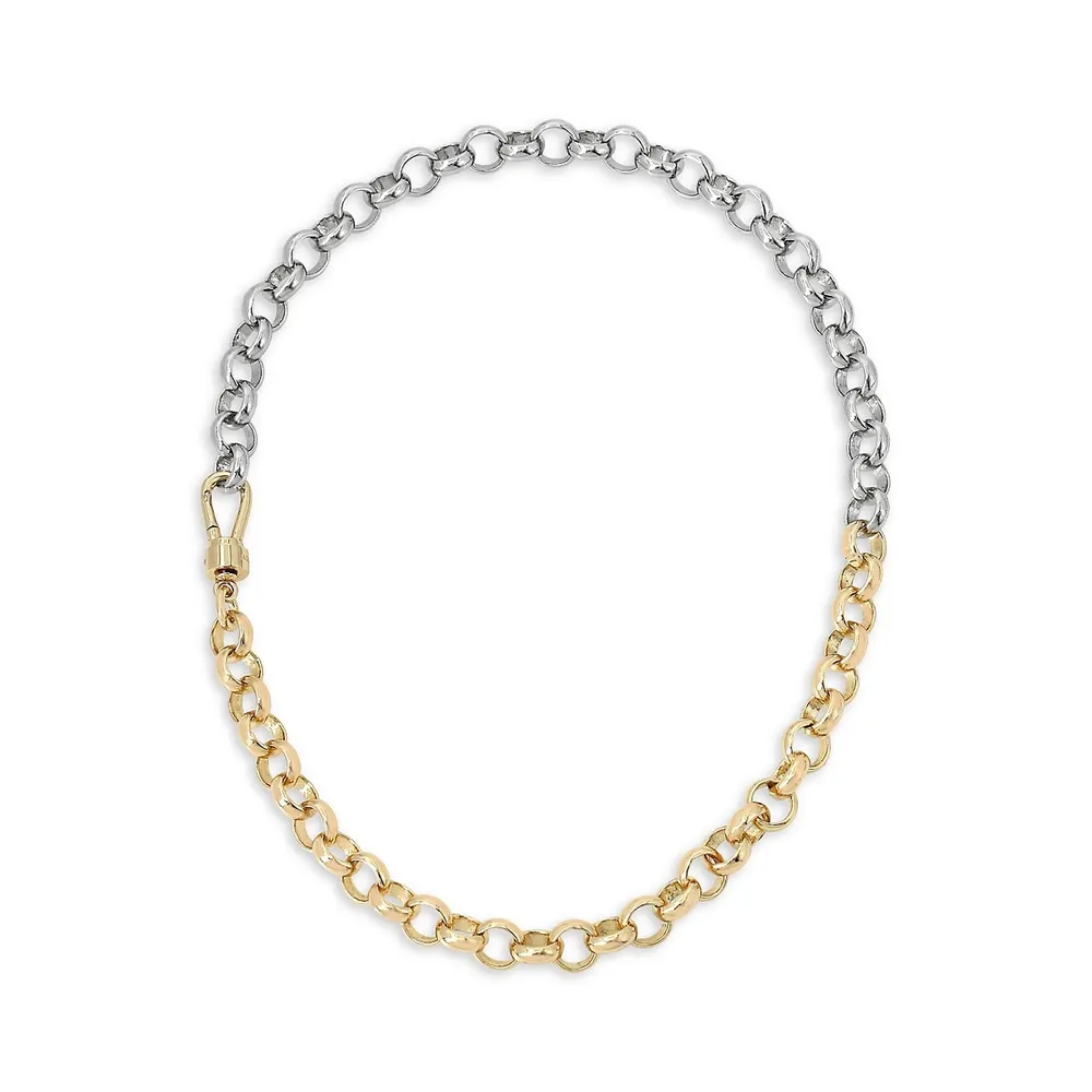 Two-Tone Link Collar Necklace