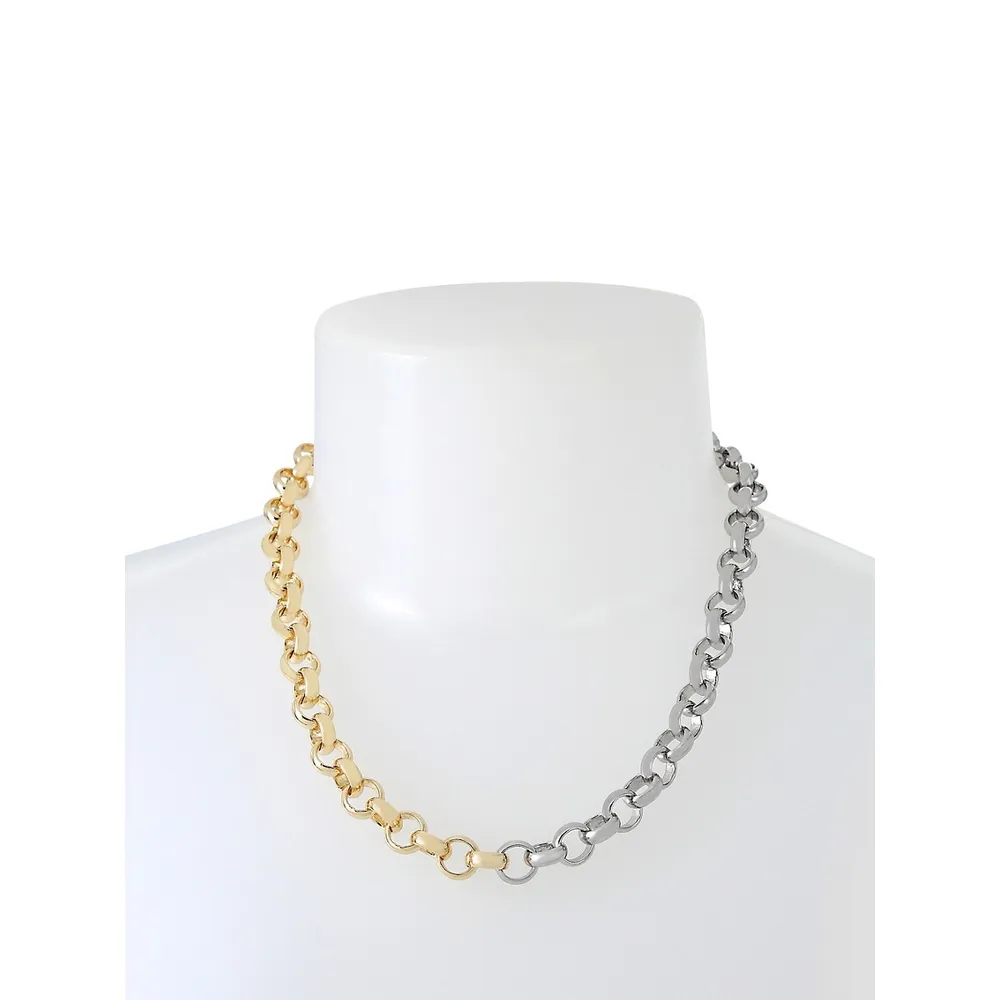 Two-Tone Link Collar Necklace