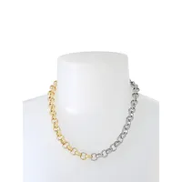 Two-Tone Link Collar Necklace