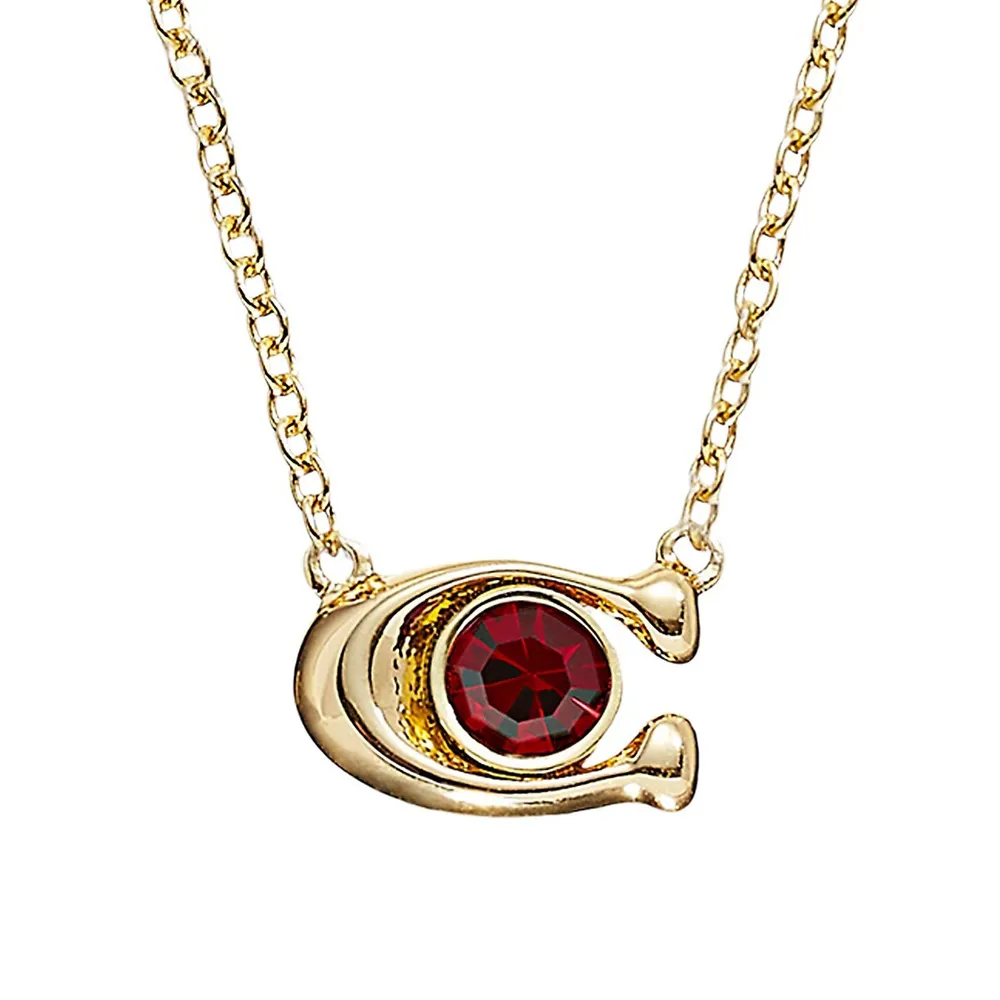 Signature 3-Piece Goldtone & Glass Stone Necklace & Earring Set