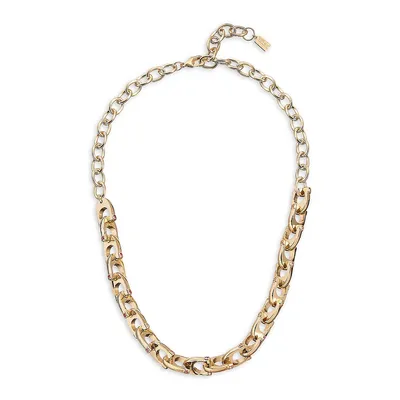 Goldtone & Glass Crystal Signature Chunky Collar Necklace