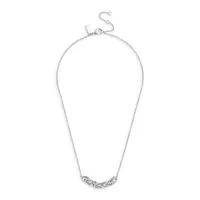 Signature Rhodium-Plated & Glass Crystal Pavé C-Link Pendant Necklace