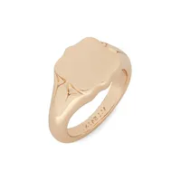 Goldtone Shield Signet Ring