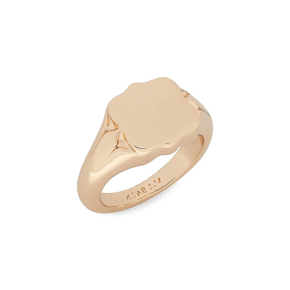 Goldtone Shield Signet Ring