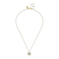 Goldtone & Heart Crystal Pendant Necklace
