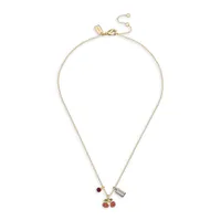 Goldtone Crystal Cherry Pendant Necklace