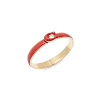 Goldtone & Enamel Signature Tabby Bangle Bracelet