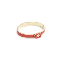 Goldtone & Enamel Signature Tabby Bangle Bracelet