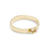 Goldtone Signature Tabby Hinged Bangle Bracelet