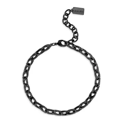 Black-Finish Signature Link Bracelet
