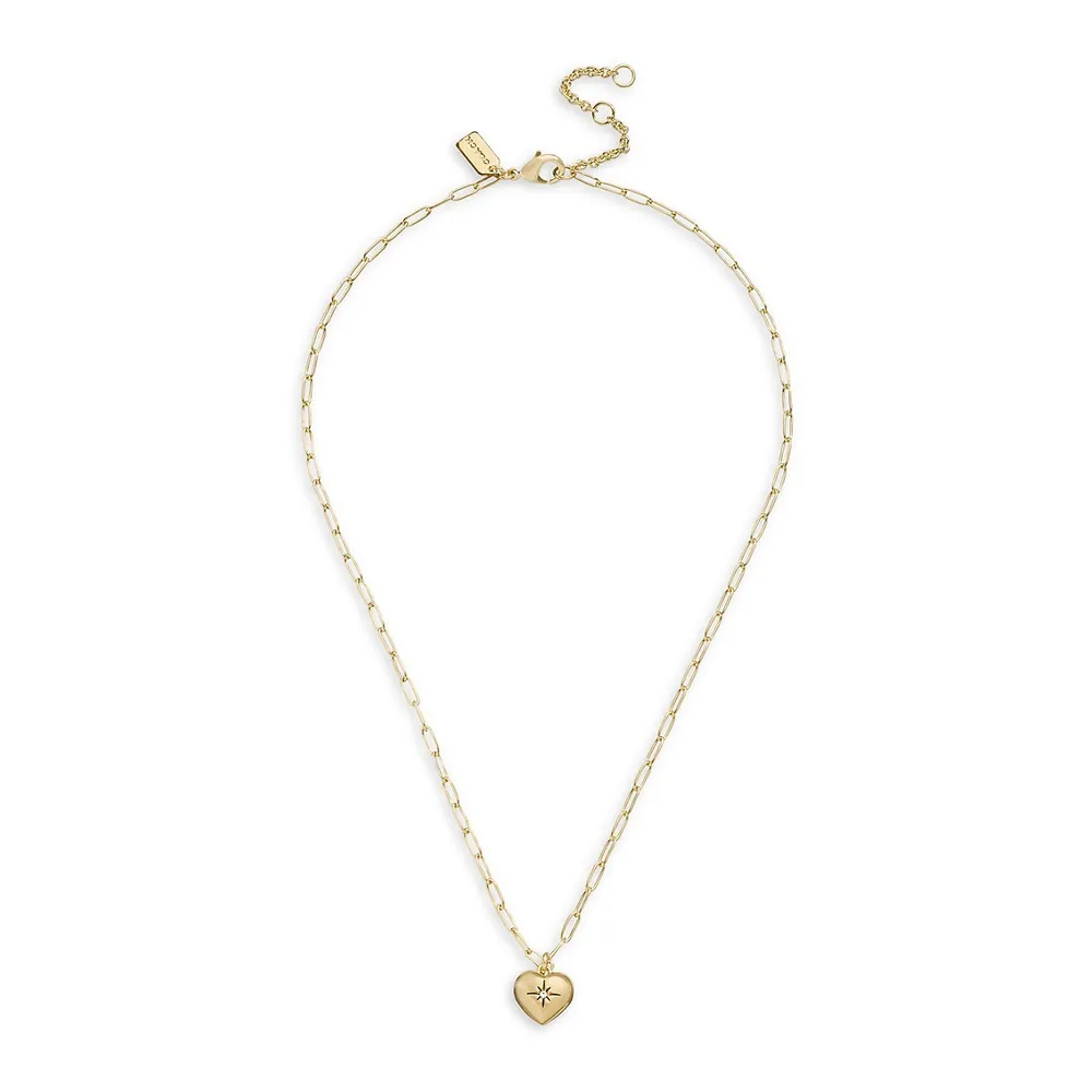 Goldtone & Glass Crystal Iconic Heart Pendant Necklace