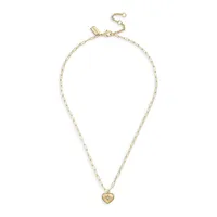 Goldtone & Glass Crystal Iconic Heart Pendant Necklace