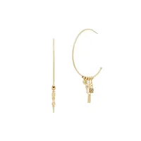 Goldtone & Glass Crystal Iconic Charm Hoop Earrings