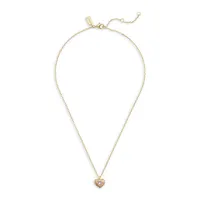 Goldtone & Glass Crystal Heart Pendant Necklace