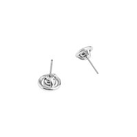Rhodium-Plated & Glass Crystal Halo Stone Convertible Stud Earrings