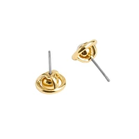 Goldtone & Glass Crystal Halo Stone Convertible Stud Earrings