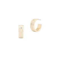 Signature Horse & Carriage Goldtone, Enamel & Crystal Hoop Earrings