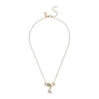 Goldtone, Enamel & Crystal Signature C Enamel Heart Charm Pendant Necklace