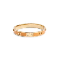 Signature C Goldtone & Orange Enamel Bangle Bracelet