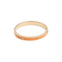 Signature C Goldtone & Enamel Bangle Bracelet