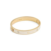 Signature Horse & Carriage Goldtone, Enamel & Crystal Bangle Bracelet