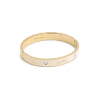 Signature Horse & Carriage Goldtone, Enamel & Crystal Bangle Bracelet