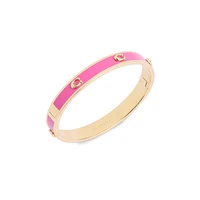 Signature C Goldtone & Pink Enamel Bangle Bracelet