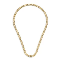 Goldtone & Glass Crystal Signature C Pavé Turnlock Chain Necklace