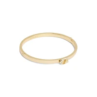 Goldtone & Glass Crystal Signature C Pavé Turnlock Bangle Bracelet