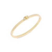 Goldtone & Glass Crystal Signature C Pavé Turnlock Bangle Bracelet