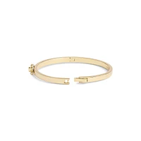 Goldtone & Glass Crystal Signature C Pavé Turnlock Bangle Bracelet