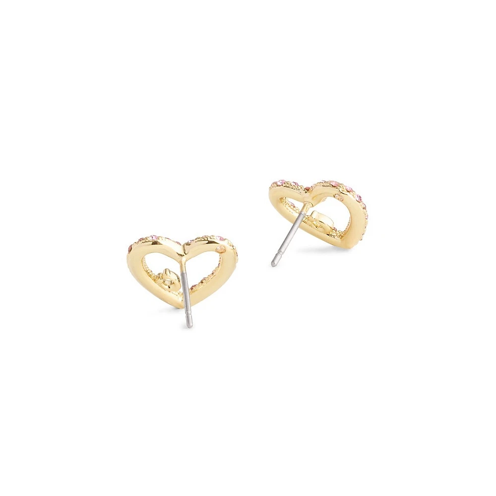 Goldtone & Glass Crystal Pavé Star Stud Earrings