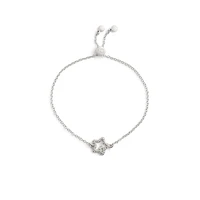 Rhodium-Finish & Glass Crystal Pavé Star Slider Bracelet